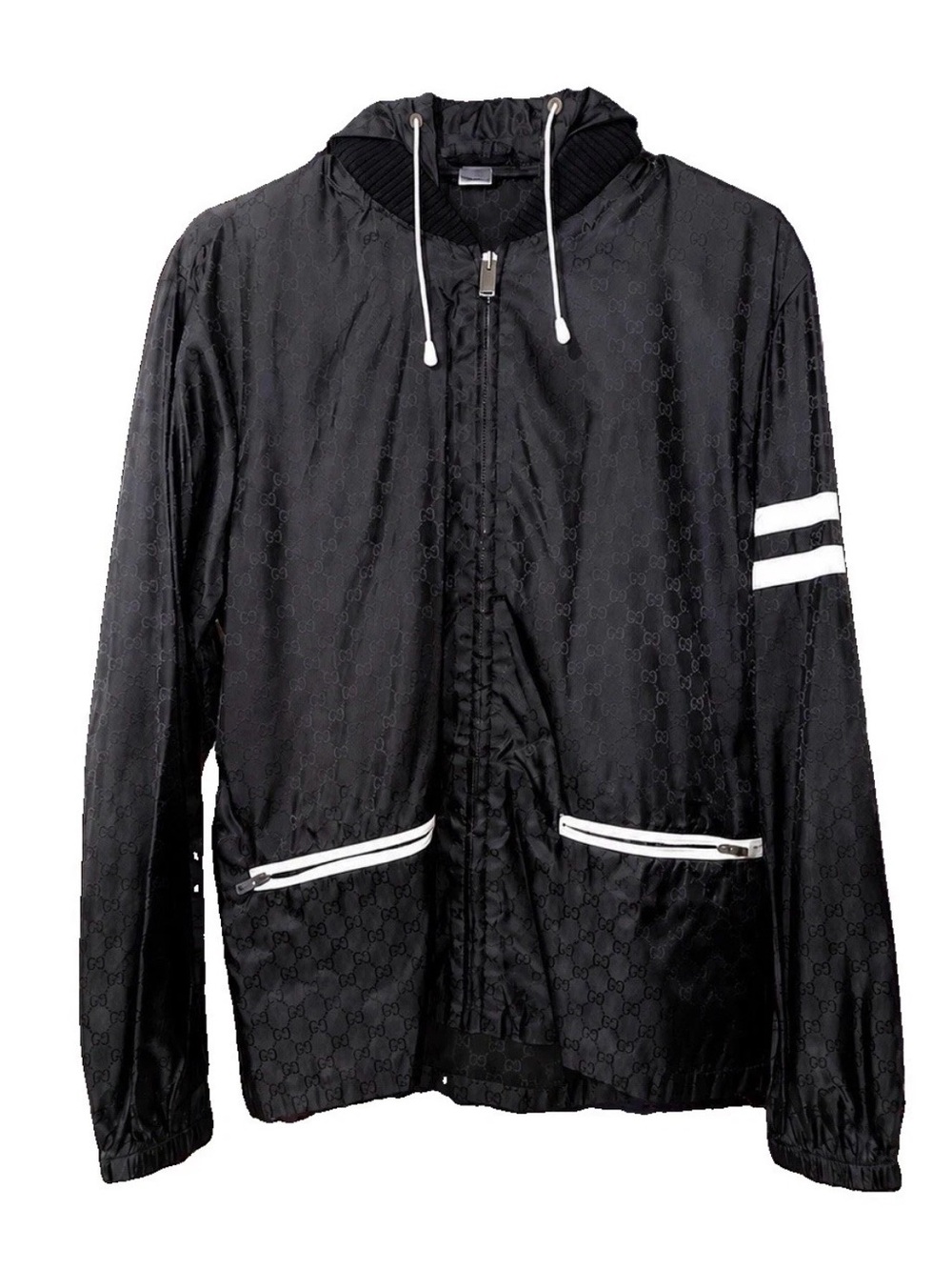 Gucci GG Monogram Nylon Hooded Jacket 48/M